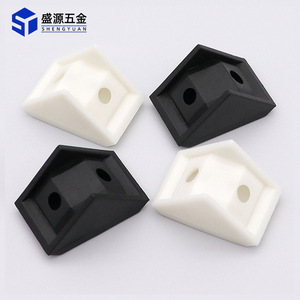 Shengyuan Plastic 90 Degree Corner Bracket With Lid For Furniture Shelf Connectors Double Hole Black - Product Image 3