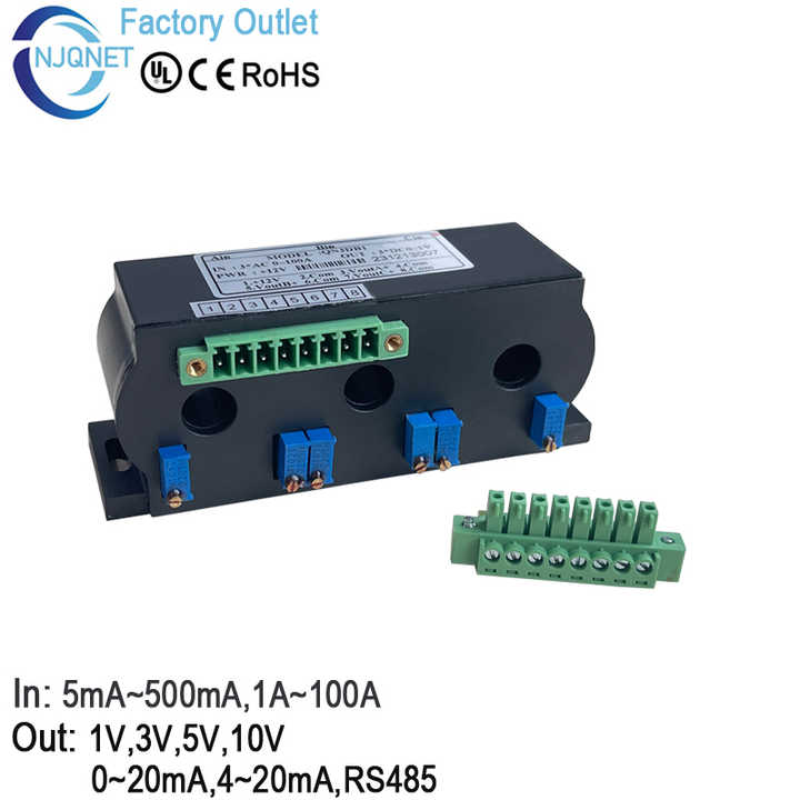 Huidige zender Transducer DIN DC24V Huidige Omvormer 0-500A 0-400A 0