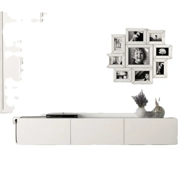 شوجوانغ-خزانة التلفاز, كابينة التلفاز ذات ثلاثة أدراج بيضاء مدمجة ذات تصميم بسيط للبيع جيد