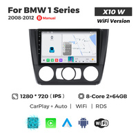 NaviFly Écran d'affichage UI 8 cœurs Car-play Android Auto DSP 4G LTE et Wifi Écran partagé 1280*720 pour BMW Série 1 2008-2012