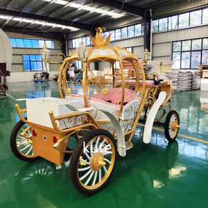 Chariot à chevaux pour enfants 4 places, modèle citrouille, style Victoria, pour balades en parc et visites touristiques - Product Image 4