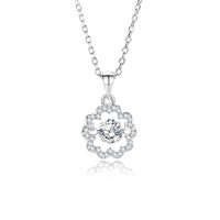 Collier en Moissanite 5mm Coupe Ronde Pendentif Grappe Florale Argent Sterling 925 En Stock Vente en Gros Bijoux Fins pour Boutiques