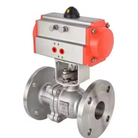 Válvulas de Bola con Brida de Acero Inoxidable 304/316 de Accionamiento Neumático de 2 Vías NSI 150LB para Automatización Industrial