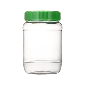 Groothandel 500Ml Plastic Pindakaas Verpakking Flessen Container Potjes Voor Pindakaas Met Deksels