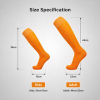 Chaussettes de sport de haute qualité pour garçons et filles, chaussettes de football longues, unies, au-dessus du genou, en coton/polyester, antidérapantes.