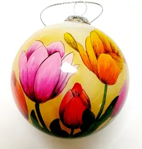 China inside hand painted glass bauble Reverse Hand painted christmas baubles hand painted glass Christmas tree ornament ball