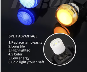 ไฟ LED ติดตั้งบนแผงกันน้ำขนาด 22 มม., ไฟแสดงสถานะสัญญาณ 12V 24V 110V 220V สีแดง น้ำเงิน เขียว ขาว เหลือง - Product Image 2
