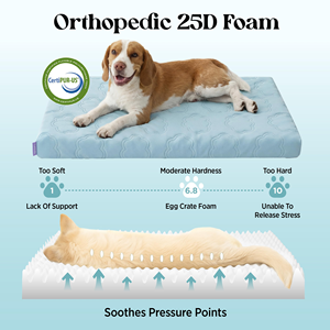 Grand lit rafraîchissant pour <span class=keywords><strong>chien</strong></span> Q-Max avec tapis rafraîchissant, housse amovible et lavable, mousse orthopédique respirante en forme de nid d'abeille, coussin d'été antidérapant - Product Image 3