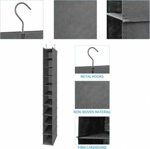 Bolsa de Almacenamiento de Zapatos con Gancho para Colgar, Organizador de Armario con 10 Compartimentos, Bolsa de Almacenamiento de Tela Plegable - Product Image 4