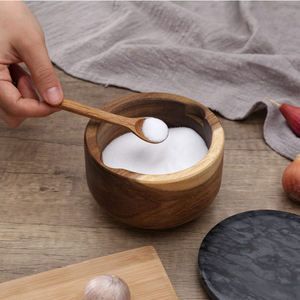 Caja grande de madera con cuchara de servicio integrada, recipiente para <span class=keywords><strong>sal</strong></span>, especias, tapa de mármol gris - Product Image 2