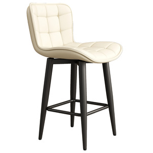 Tabouret <span class=keywords><strong>de</strong></span> <span class=keywords><strong>bar</strong></span> pivotant, tabouret haut, style minimaliste, luxe léger, pour îlot <span class=keywords><strong>de</strong></span> cuisine, avec dossier confortable et base à quatre pieds - Product Image 5