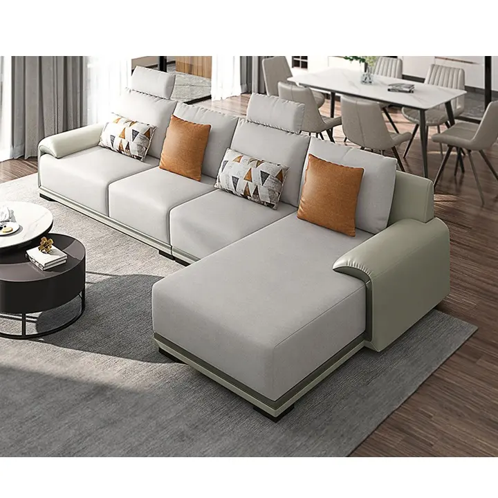 Set di divani in morbido tessuto 102705 Quanu custom per soggiorno mobili per la casa set divano in pelle pu divano per interni