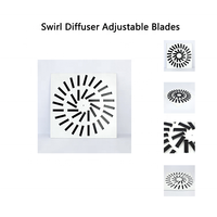 Diffuseur d'air pour plafond avec 36 lames déflecteurs noirs, accessoire de Ventilation complète pour voiture, acier carré réglable, climatisation