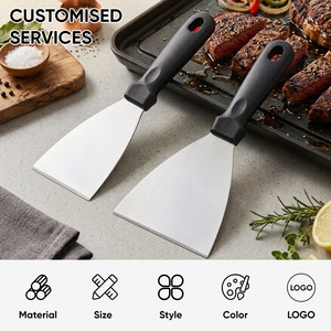 Espátula de Acero Inoxidable para Plancha con Mango Reforzado con Remaches, Espátula Comercial para Teppanyaki y Carne, 2 Tamaños para Restaurante y Barbacoa - Product Image 2