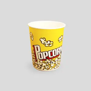 Vente en gros d'usine gobelet en papier imprimé avec logo personnalisé directement pour pop-corn seau à poulet en papier