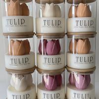 Bougie parfumée en cire de soja écologique, faite à la main, avec logo personnalisé et design tulipe, dans un bocal en verre, décoration de Noël pour la maison, cadeaux de mariage