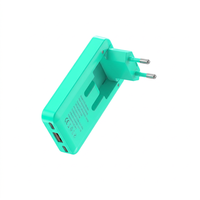 Adaptateur de charge rapide GaN 65W fin et pliable avec carte de couleur personnalisée turquoise précieuse USB/USB C