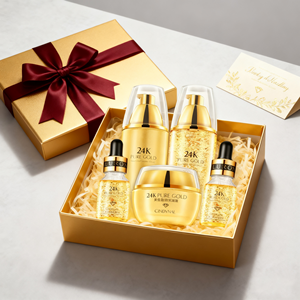 カスタマイズされた韓国製<span class=keywords><strong>24K</strong></span>ゴールドブライトニングセラムセット、アンチエイジング保湿フェイシャルセラム（ビタミンC、カタツムリ、高麗人参、コウジ酸配合） - Product Image 5