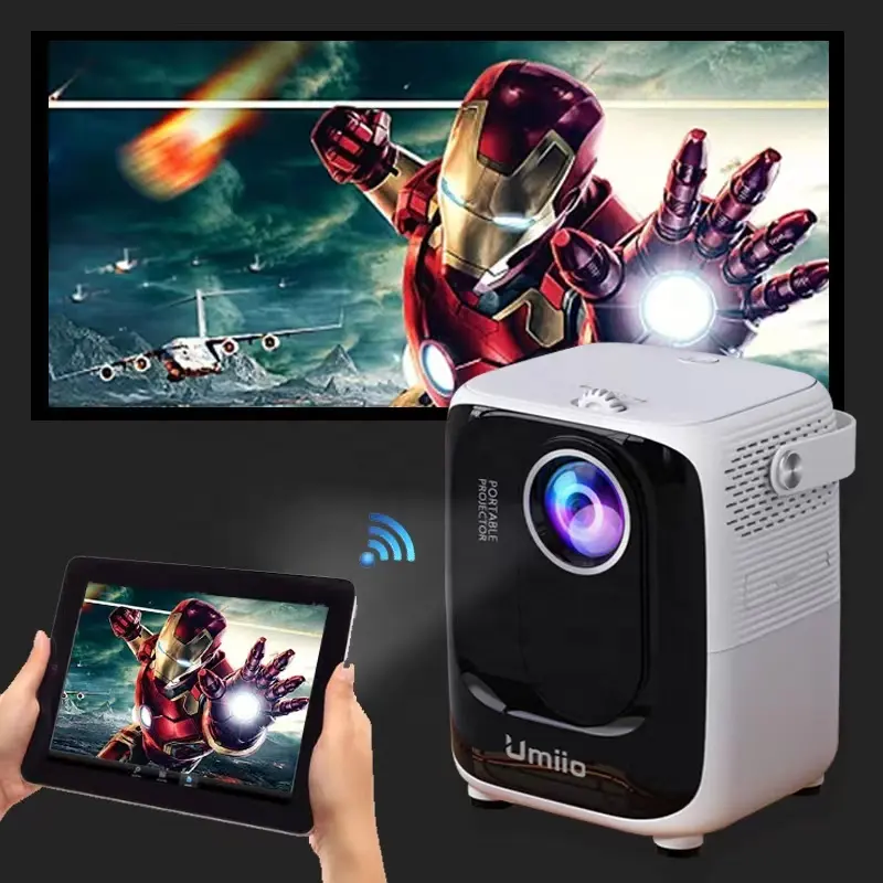 Портативный умный проектор Umiio A007, новейшая версия Android, светодиодный проектор для домашнего кинотеатра, поддерживает Смарт-проектор 1080P