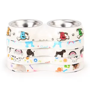 Dog Bowls Double Dog Water and Food Bowls Stainless Steel Bowls with Non-Slip Bottom Pet Feeder for Puppy Medium Dogs Cats