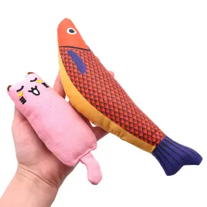 Cat Fish Toys With Catnip Interactive Cat Soft Plush Toys Custom Cat Catnip Toys