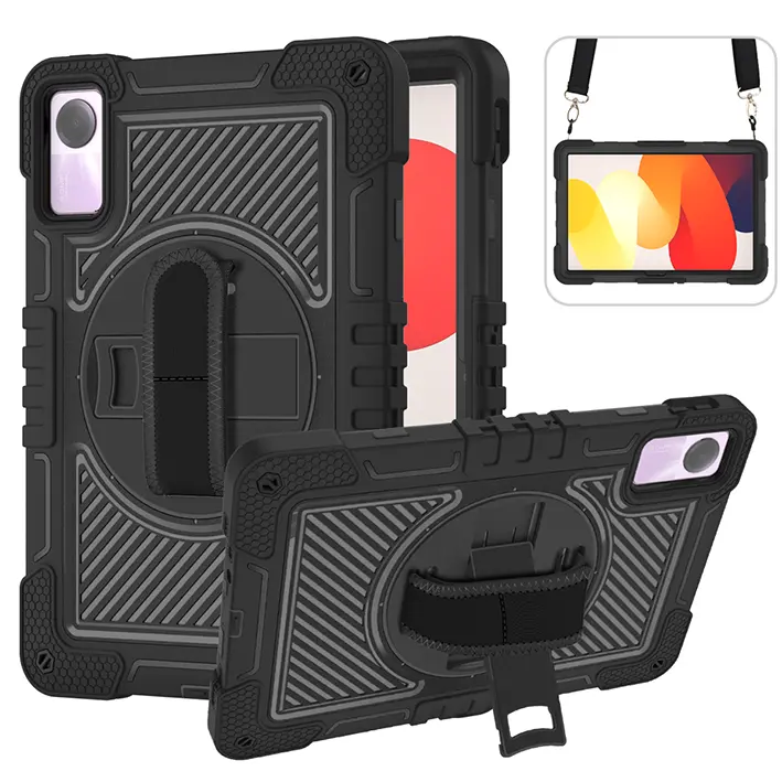 360 Rotation Hand Strap Shockproof Tablet Case For Xiaomi Redmi Pad SE 11 inch Released 2023 Rugged Protective Cover