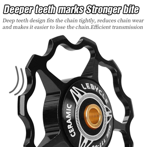 Lebicycle hợp kim nhôm xe đạp phía sau drailleur ròng rọc bộ phận bánh xe xe đạp phía sau quay số Jockey ròng rọc thép gốm hướng dẫn mang - Product Image 6