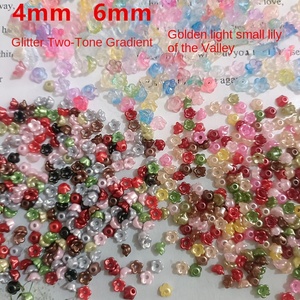 Accessoires d'épingle à cheveux antiques bricolage Mini petites boucles d'oreilles Lily Valley 8mm bicolore dégradé paillettes or nacré pointu Design - Product Image 6