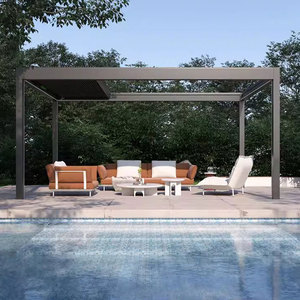 Persiana impermeable de aluminio Perlogas <span class=keywords><strong>Toldo</strong></span> bioclimático al aire libre Sistema de Louvre Pérgola de techo Gazebos para la venta - Product Image 4
