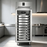 Réfrigérateur vertical commercial de type européen en acier inoxydable pour restaurant GN, dégivrage automatique, OEM ODM, -22°C, porte simple