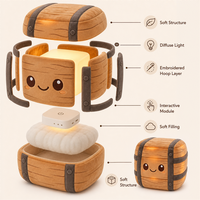 Jouet interactif en bois AI, caisse intelligente parlante, éducatif, 100% polyester, compagnon pour enfants, cadeau