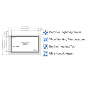 9 Inch 1280x720 High Brightness Display 800nits IPS LVDS TFT LCD Display With Capacitive Touch - Product Image 2