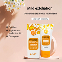 Gel exfoliant pour le visage à l'orange, blanchissant, éclaircissant, vitamine C, avec effets éclaircissants et purifiants pour la peau, 50 g, pour peaux grasses