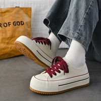 Baskets vulcanisées légères en toile à plateforme pour femmes, style coréen, semelle épaisse, logo personnalisé, chaussures décontractées tendance, OEM ODM, marque privée