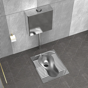 مرحاض قرفصاء حديث مثبت على الأرض من الفولاذ المقاوم للصدأ 304 عالي الجودة - Product Image 3