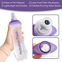Gourde souple de 500 ml, bouteille d'eau pliable pour la course à pied, gourde souple pliable en TPU, gourde pliable sans BPA