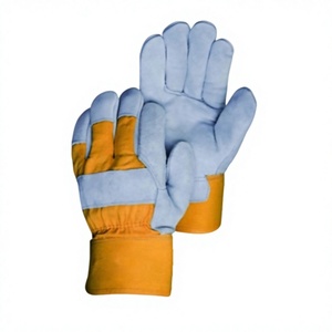 Nouvelles gants de sécurité en cuir de vachette pleine fleur, antistatiques, résistants à la chaleur, avec manchette caoutchoutée, usage général, durables - Product Image 1
