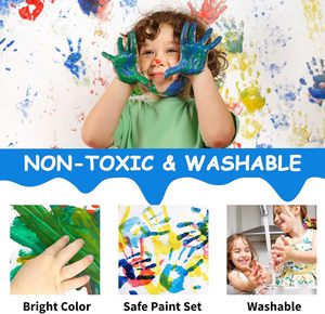 XinyiArt 60ML bebé 10 colores no tóxicos juego de pinturas para dedos con caja de regalo para niños Aprendizaje Temprano <span class=keywords><strong>pintura</strong></span> a mano manualidades DIY - Product Image 6