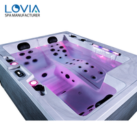 Bain à remous extérieur de luxe pour 3 personnes, compact, en acrylique, avec système de contrôle Balboa, pour jardin ou patio