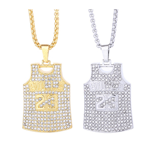Nueva Joyería Hip-Hop Creativa y de Gran Venta, Chapada en Oro, con Circonitas, Personalizada con el Número <span class=keywords><strong>Jordan</strong></span> Colgante de cadena con eslabones de jersey 23 - Product Image 5