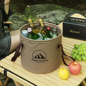 Cubo de Agua Plegable y Portátil con Gran Capacidad y Logotipo de Montaña para Acampar y Pescar al Aire Libre - Product Image 5