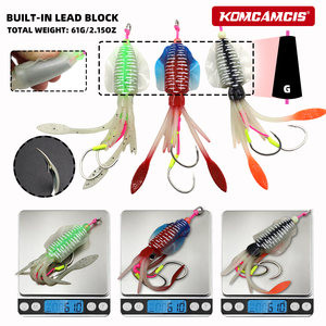 OEM ODM Señuelo Artificial Luminoso/UV de 61g, tipo Calamar y Faldas de Pulpo con Anzuelo, para Pesca de Atún en Río y Lago - Product Image 3