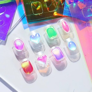 Autocollants pour ongles en PVC fin brillant Aurora Ice Glass, grands autocollants holographiques laser imperméables pour la décoration des ongles - Product Image 3