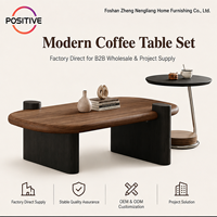 Ensemble de tables basses modernes du milieu du siècle, table d'appoint ronde, structure en acier inoxydable, mobilier de luxe pour salon, vente en gros OEM