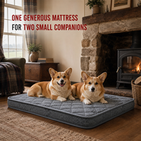 Matelas orthopédique multi-chiens 89x58cm 11cm gris matelassé pour petits chiens