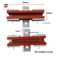 Accessoire d'ascenseur HZ6B, patin de guidage en polymère et métal, largeur 10/14/16mm, espacement des trous 58mm, compatible avec les ascenseurs KONE, utilisation hôtelière, garantie 1 an