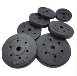 Fabrika doğrudan fiyat ev spor eğitimi plastik kaplı halter 1 inç çimento ağırlık plakaları siyah halter disk