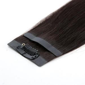 Highknight PU <span class=keywords><strong>Invisible</strong></span> Clip en extensiones de cabello 100% cutícula alineada cabello humano hueso recto sin costuras Clip en extensión de cabello - Product Image 2