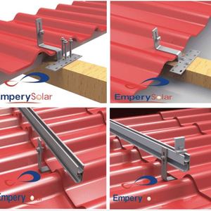 Système d'énergie solaire à cadre en acier inoxydable, montage sur toit à tuiles inclinées pour panneaux solaires photovoltaïques résidentiels - Product Image 5