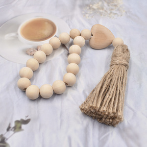 Farmhouse-Style Tassels <strong>Beads</strong> with Heart Wood <strong>Bead</strong> Garland Rustic Country Decor Prayer <strong>Beads</strong> for <strong>Door</strong> Knobs Home Decor - Product Image 4